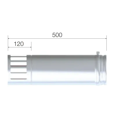 SOMBRERO SALIDA HORIZONTAL SIMPLE PARED 150MM INOX AISI 316 ROS SOMBRERO SALIDA HORIZONTAL SIMPLE PARED 150MM INOX AISI 316 ROS