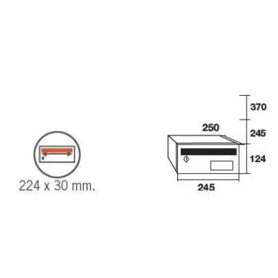 BUZON BARAJAS 16726/245X250X124 INOX BTV