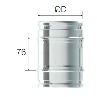 ADAPTADOR MACHO-MACHO SIMPLE PARED 80MM INOX AISI 304 ROS ADAPTADOR MACHO-MACHO SIMPLE PARED 80MM INOX AISI 304 ROS