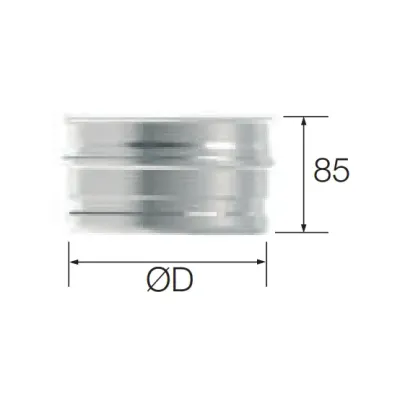 ADAPTADOR MACHO SIMPLE PARED-PESTAÑA SIMPLE PARED 180MM INOX AISI 316 ROS ADAPTADOR MACHO SIMPLE PARED-PESTAÑA SIMPLE PARED 180MM INOX AISI 316 ROS