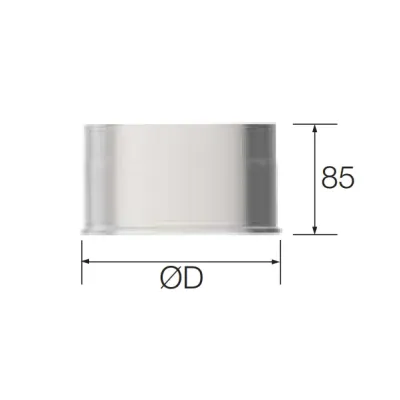 ADAPTADOR HEMBRA SIMPLE PARED-PESTAÑA SIMPLE PARED 250MM INOX AISI 316 ROS ADAPTADOR HEMBRA SIMPLE PARED-PESTAÑA SIMPLE PARED 250MM INOX AISI 316 ROS