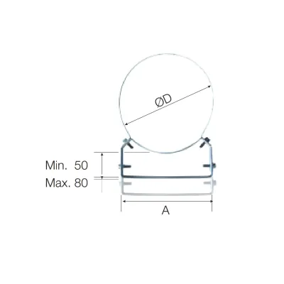 ABRAZADERA PARED REGULABLE 200MM NOX AISI304 4600704 ROS 