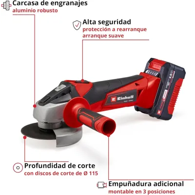 AMOLADORA TC-AG 18/115 Li (1x4,0Ah) 4431133 EINHELLL