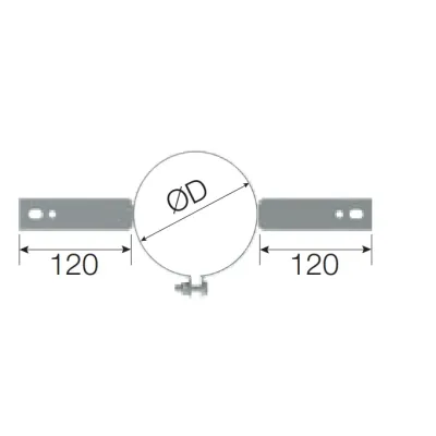ABRAZADERA FORJADO SIMPLE PARED 80MM INOX AISI 304 ROS ABRAZADERA FORJADO SIMPLE PARED 80MM INOX AISI 304 ROS