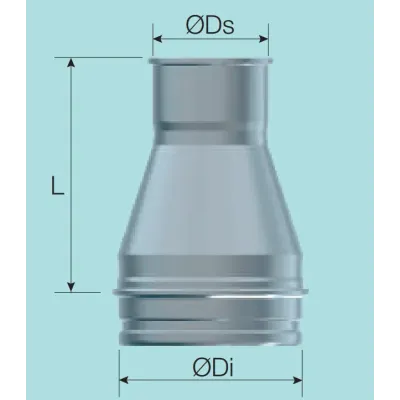 REDUCCION SIMPLE PARED 250-200MM INOX AISI 304 ROS 
