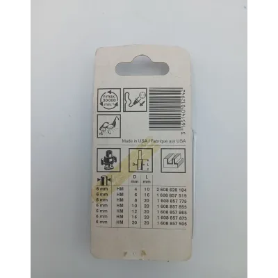 FRESA RANURAR HM V6/D16/L20MM 1608857875 BOSCH