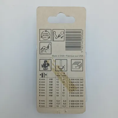 FRESA PARA MEDIA CAÑA HM V6/D6/L12MM 2608628245 BOSCH