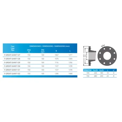BOMBA PISCINA F-GREAT GIANT-131 DN150/DN100 12.5HP HIERRO PSH