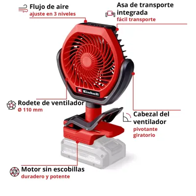 VENTILADOR JARDIN BATERIA GC-CF 18/110 Li 3408061 EINHELL