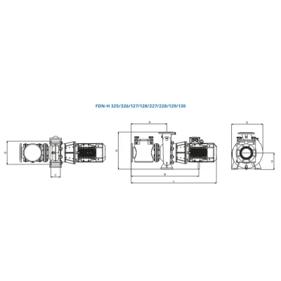 BOMBA PISCINA FDN-128H DN100/DN80 5.5HP HIERRO PSH