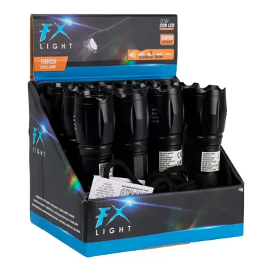 LINTERNA LED ALUMINIO A PILAS AAA 36184 NEGRA FX LIGHT