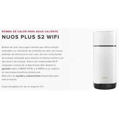 AEROTERMO NUOS PLUS S2 WI-FI 110 WH 3629146  ARISTON