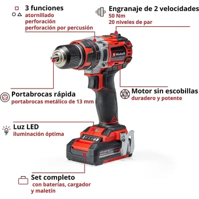 TALADRO PERCUTOR A BATERÍA TP-CD 18/50 Li-i BL 4513940 EINHELL