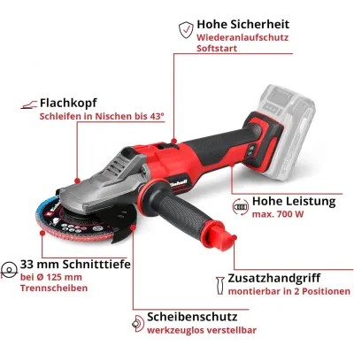 AMOLADORA TP-AG 18/125 F Li BL - Solo 4431175 EINHELL
