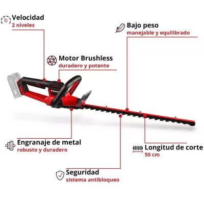 RECORTASETOS GP-CH 18/50 LI BL 3410950 EINHELL RECORTASETOS GP-CH 18/50 LI BL 3410950 EINHELL