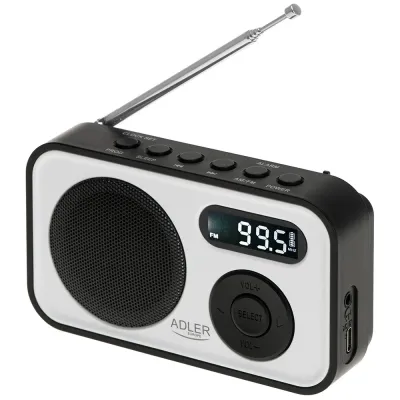 RADIO DIGITAL PLL AM/FM AD 1906 BLANCO NEGRO ADLER