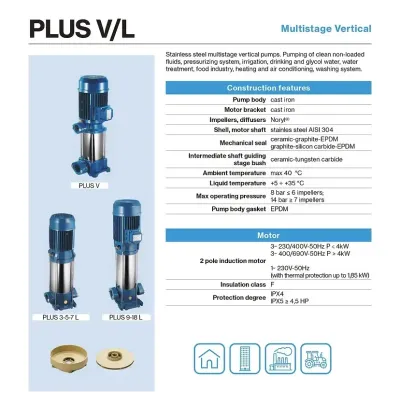 BOMBA VERTICAL P3V-180/8 230V 2HP FORAS BOMBA VERTICAL P3V-180/8 230V 2HP FORAS