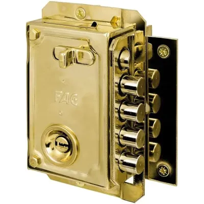 CERRADURA S-90/P UVE CILINDRO SEGURIDAD DCHA.DORADA FAC