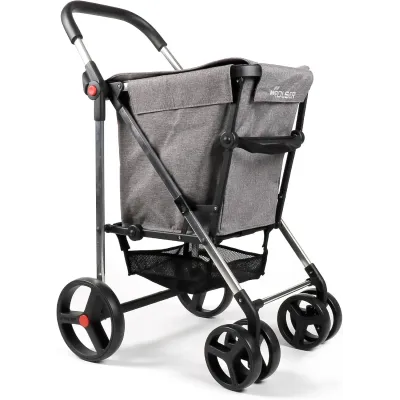 CARRO BASKET TWEED 4B 4 RUEDA GRDE+2 GIRATORIA GRIS ROLSER