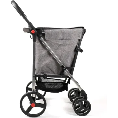 CARRO BASKET TWEED 4B 4 RUEDA GRDE+2 GIRATORIA GRIS ROLSER