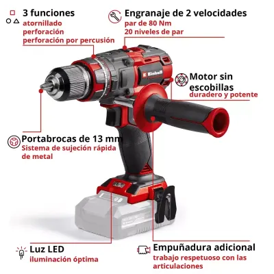 TALADRO PERCUTOR TP-CD 18/80 LI-I BL SOLO 4514305 EINHELL