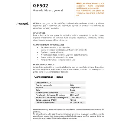 GRASA LITIO GF502/500ML USO GENERAL FAREN