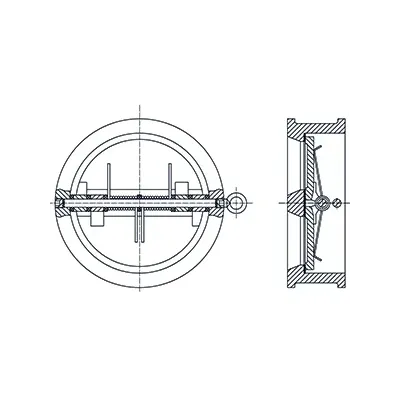 VALVULA RETENCION DOBLE PLATO INOX VF/520 PN10/16 DN80 ATUSA