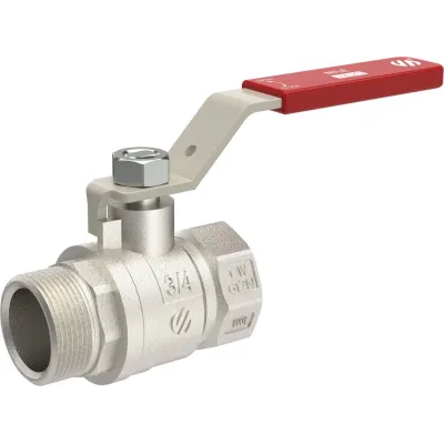 VALVULA NILE VA25 1 1/4" M-H NIQUEL PALANCA FUNDA ROJA ARCO