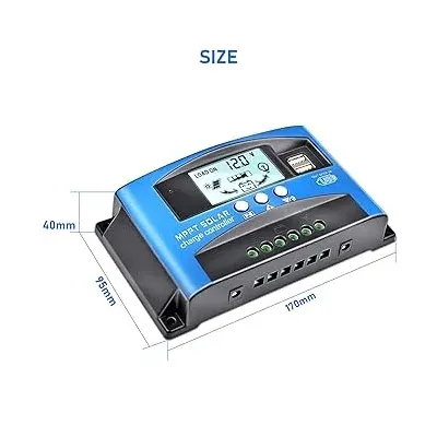 REGULADOR SOLAR LCD 12V/24V 30A USB MPPT SOLAR