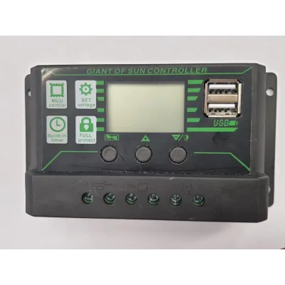 REGULADOR CARGA 80Ah PANTALLA LCD DIGITAL 2 USB