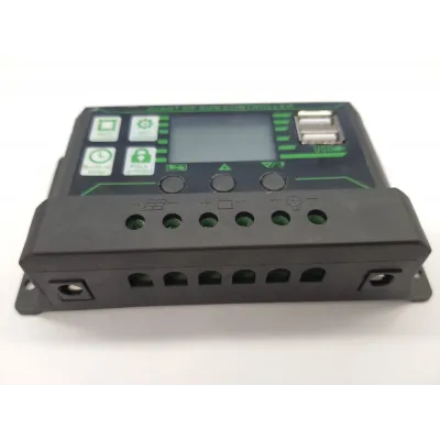REGULADOR CARGA 80Ah PANTALLA LCD DIGITAL 2 USB