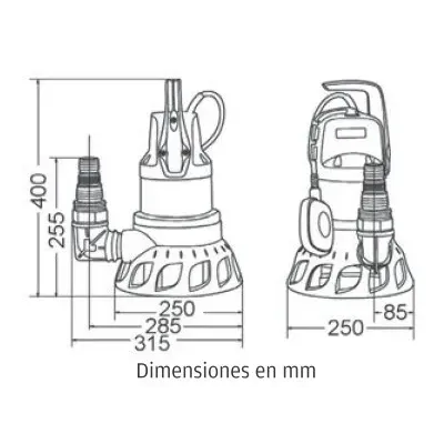 BOMBA SUMERGIBLE AGUAS SUCIAS EXTRACTOR 230V 1,34HP EASY PUMP