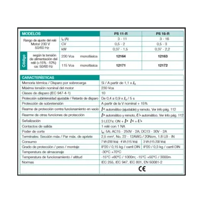 RELE PROTECCION BOMBAS PS16-R 230V 12163 FANOX