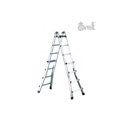 ESCALERA TELESCOPICA TIJERA 7+7 PELD. ESCALISSIMA C/ESTABILIZADOR SVELT