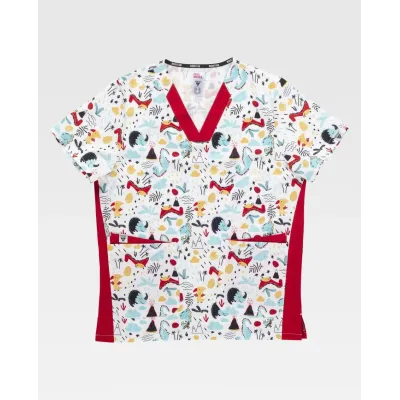 CASACA ELASTICA COMBINADA M/CORTA B9861 ESTAMPADO WORKTEAM