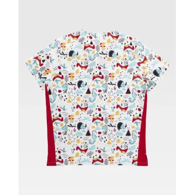 CASACA ELASTICA COMBINADA M/CORTA B9861 ESTAMPADO WORKTEAM
