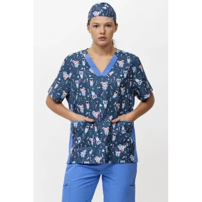 CASACA ELASTICA COMBINADA M/CORTA B9865 ESTAMPADO WORKTEAM