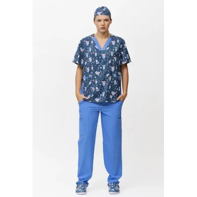 CASACA ELASTICA COMBINADA M/CORTA B9865 ESTAMPADO WORKTEAM
