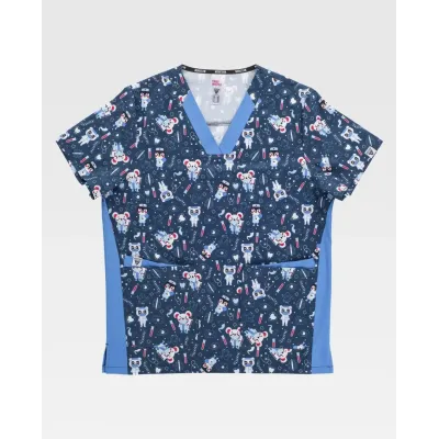 CASACA ELASTICA COMBINADA M/CORTA B9865 ESTAMPADO WORKTEAM