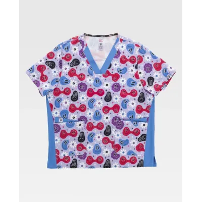 CASACA ELASTICA COMBINADA M/CORTA B9866 ESTAMPADO WORKTEAM