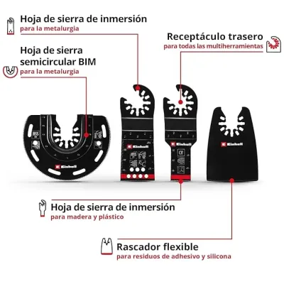 JUEGO 4 HOJAS SIERRA INMERSION MULTIHERRAMIENTA 49708104 EINHELL