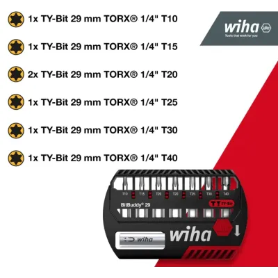 JUEGO BITS TORX BITBUDDY TY T29MM 42136 X 8UND.WIHA