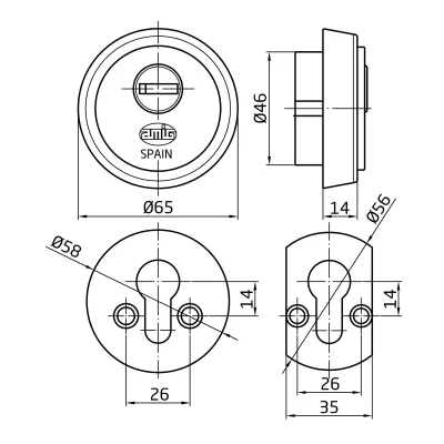 ESCUDO 6360/31-65 LATON MATE AMIG