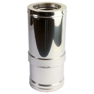 TUBO CHIMENEA EXTENSIBLE D. PARED 150mm x 370-550 AISI 304 INOX. 316L DINAK