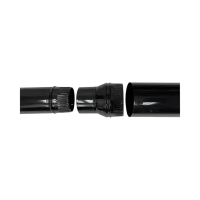 TUBO CHIMENEA 120mm x 1000mm ESMALTADO NEGRO 021008 PRACTIC