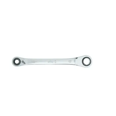 LLAVE DE CARRACA DE DOBLE ANILLO 4 EN 1 45421 DE 10mm/13mm y 17mm/19mm WIHA