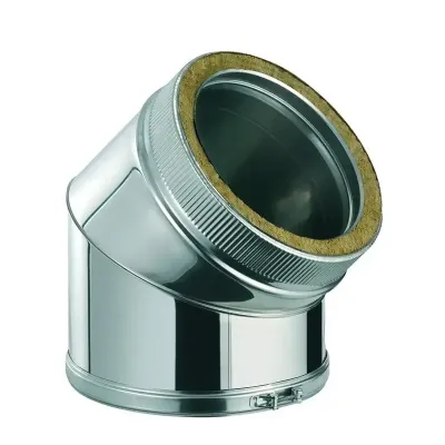 CODO DOBLE PARED CDPS 150MM X 45GRAD.  ACERO INOX. AISI 304 40012150 BOFILL