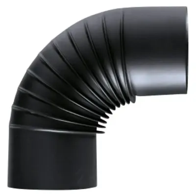 CODO ESCUADRA 120mm x  88 GRADOS ESMALTADO NEGRO  021010 PRACTIC 