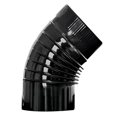 CODO ESCUADRA 100mm x 45mm ESMALTADO NEGRO 020013 PRACTIC 
