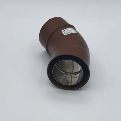 CURVA ALUMINIO INOXIDABLE MARRON DOBLE 45 GRADOS/80MM 606310 EDILKAMIN